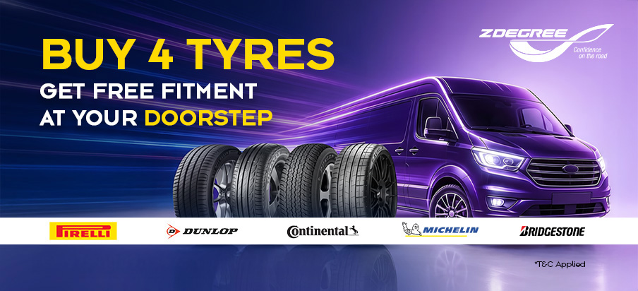 Buy 4 Tires Get free Fitment at your doorstep